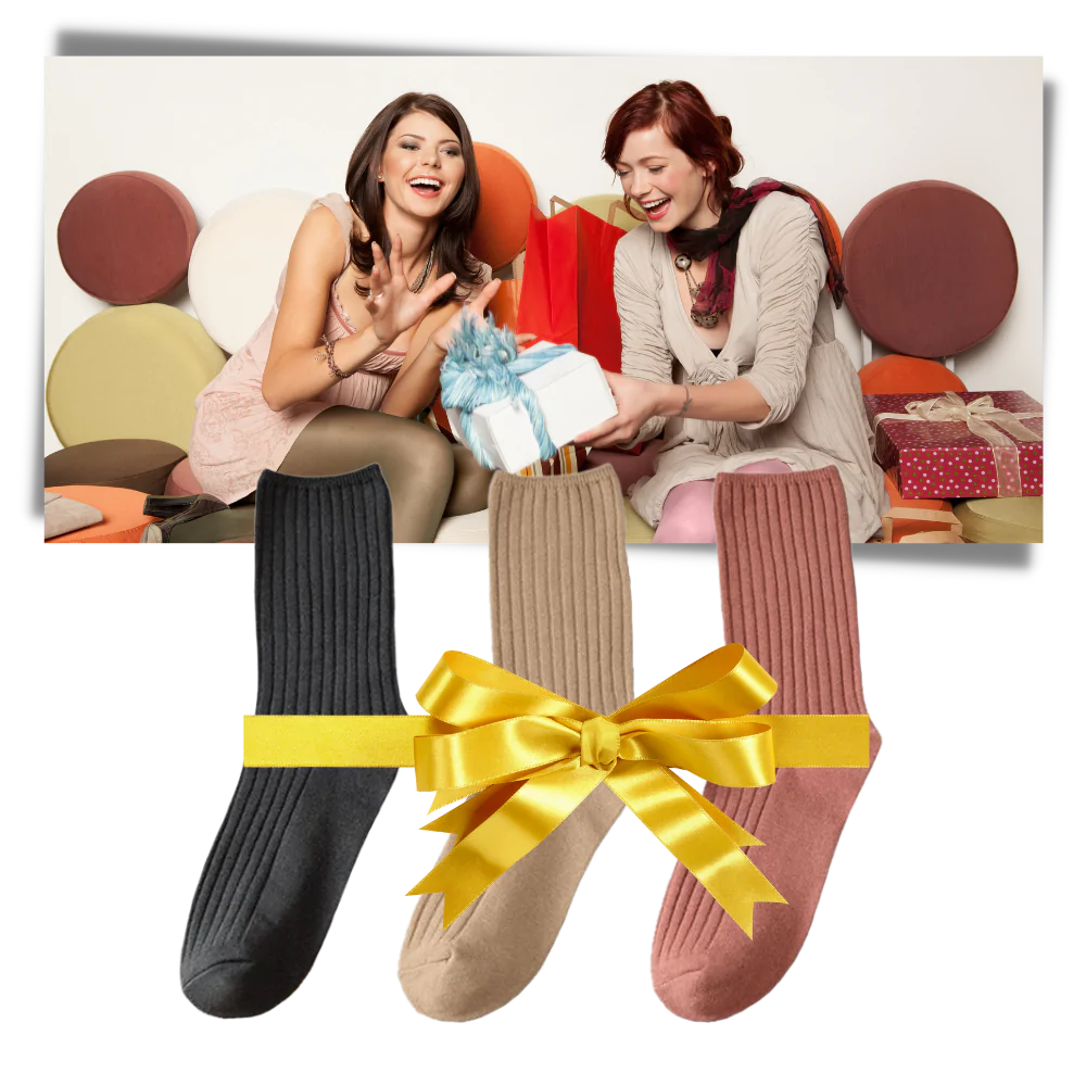 3 Pairs Ribbed Cotton Socks for Women