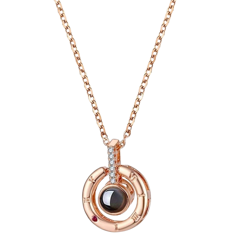 Necklace that says i love you 2025 in a hundred languages