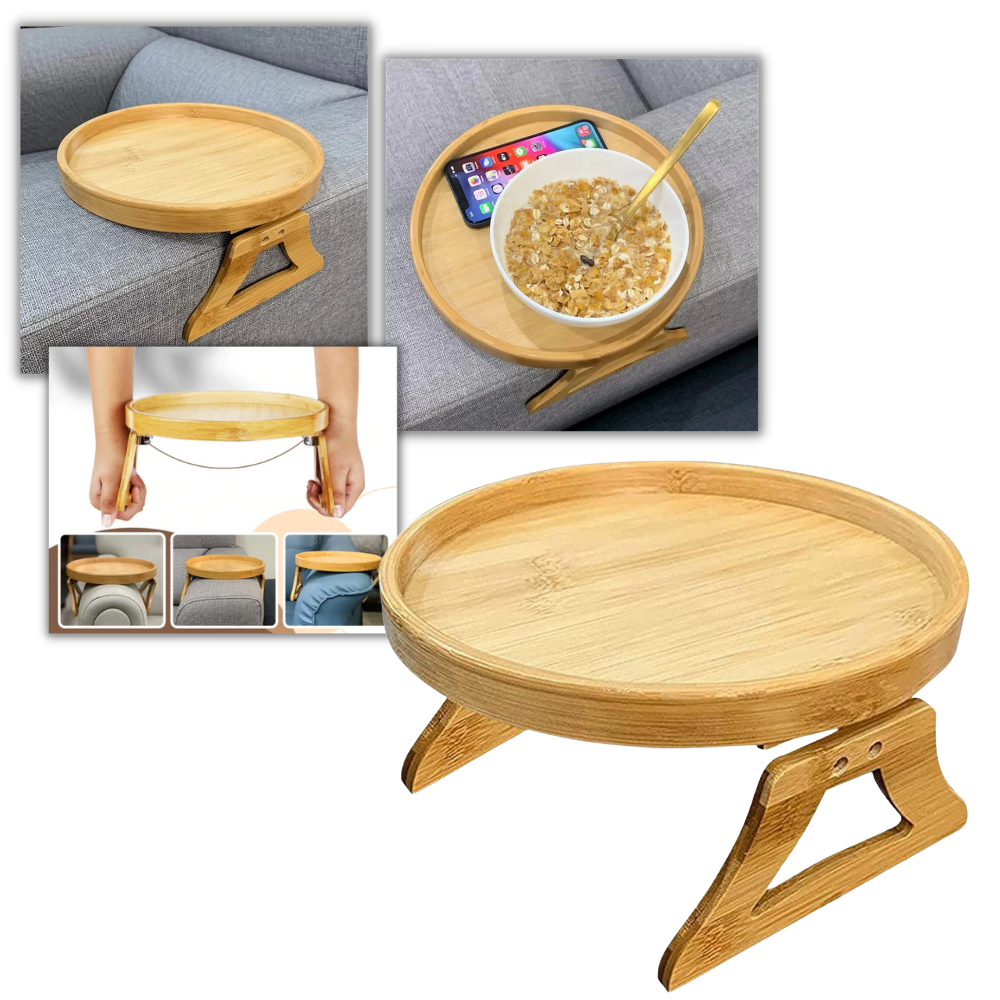 Foldable Wooden Armrest Table -