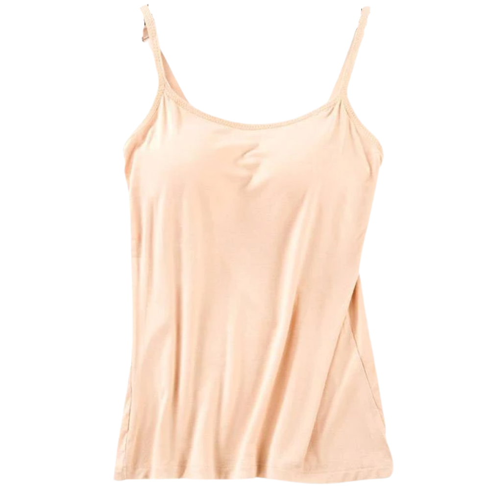 Charmo Women's Cotton Camisole Shelf Bra Tank Top Strechy Undershirts Cami  2 Packs 