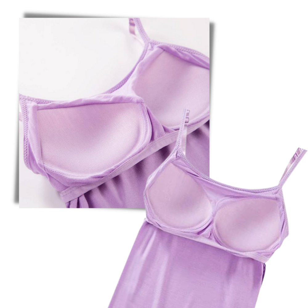 Muji lyocell built in bra tank top in mauve purple, Women's