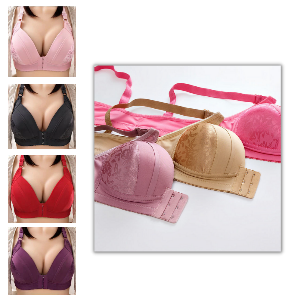 tuduoms Plus Size Women's Front-Closure Bra Non-Wired Sexy Soft Brassiere  Wire Free Push Up Bra Gift for Her, Gift for Women Khaki at  Women's  Clothing store