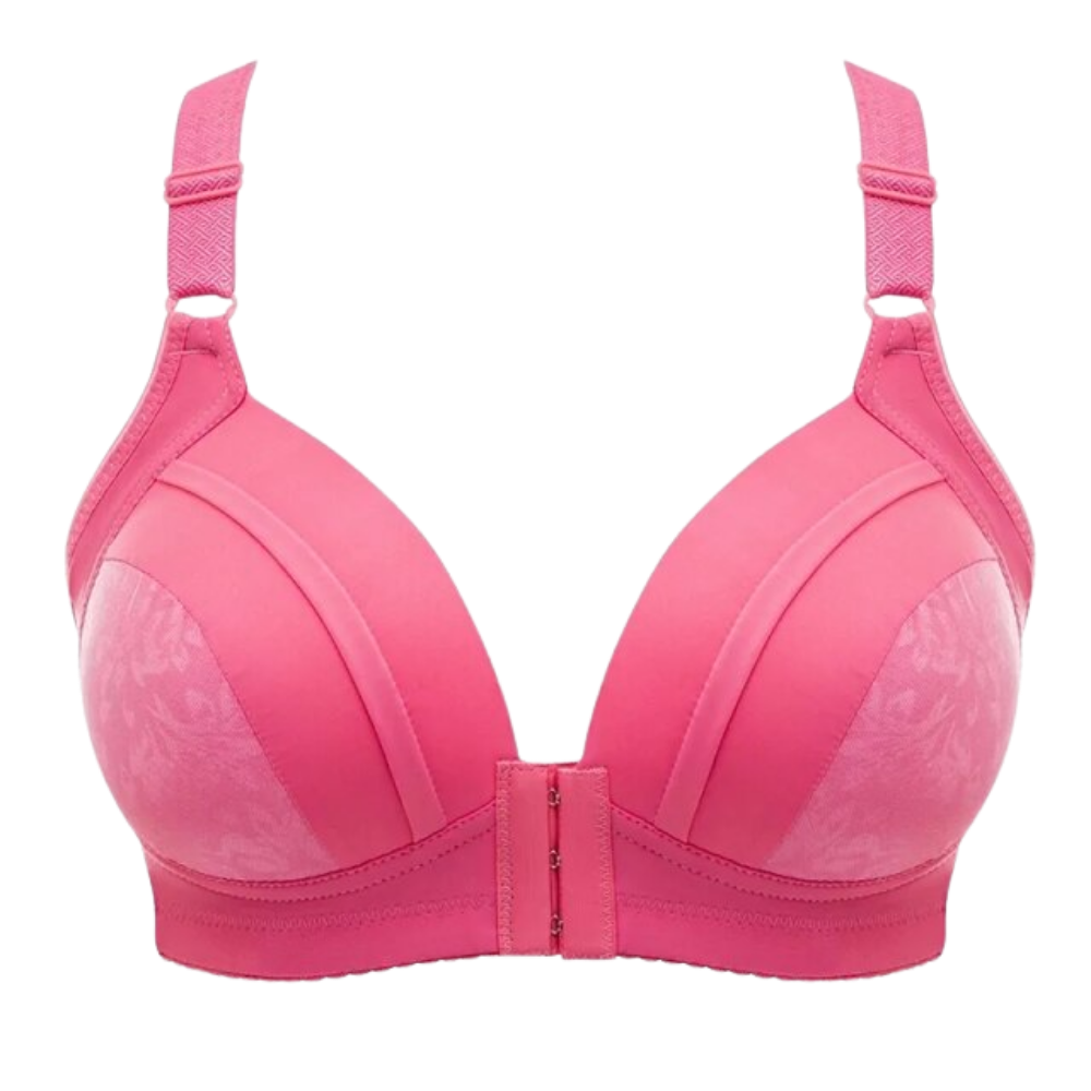 TOWED22 Wireless Bras for Women,Women's Balconette Push Up Bra Front  Closure Lace Underwire Bras Pink,44