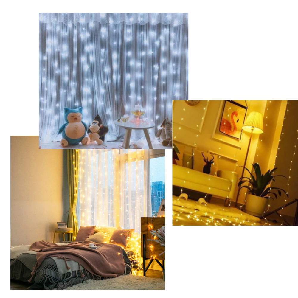String Curtain of Fairy Lights with Remote Control