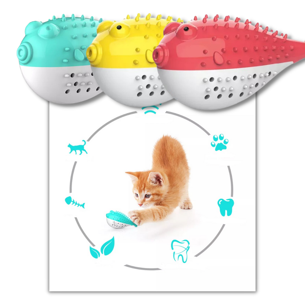 Fish Shaped Refillable Cat Toothbrush, Cat Tooth