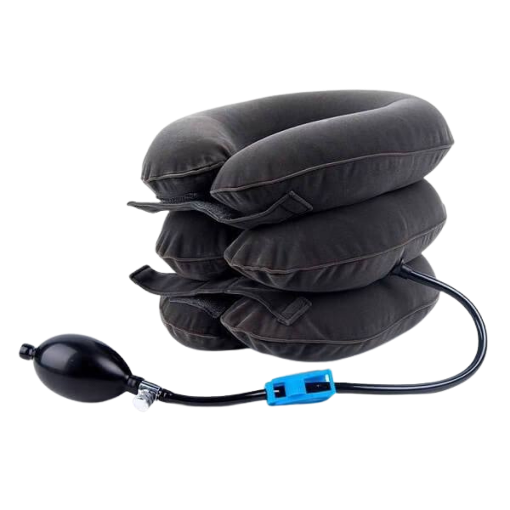 Cervical neck traction inflatable collar