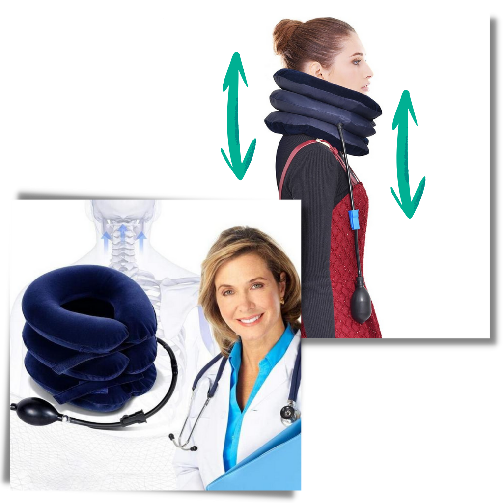 Cervical neck traction inflatable collar