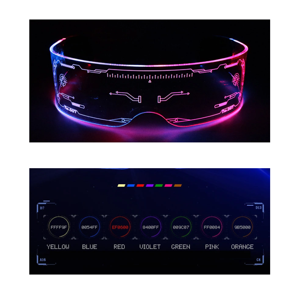 Colour LED glass EL Wire Neon Light Glasses Luminous glasses