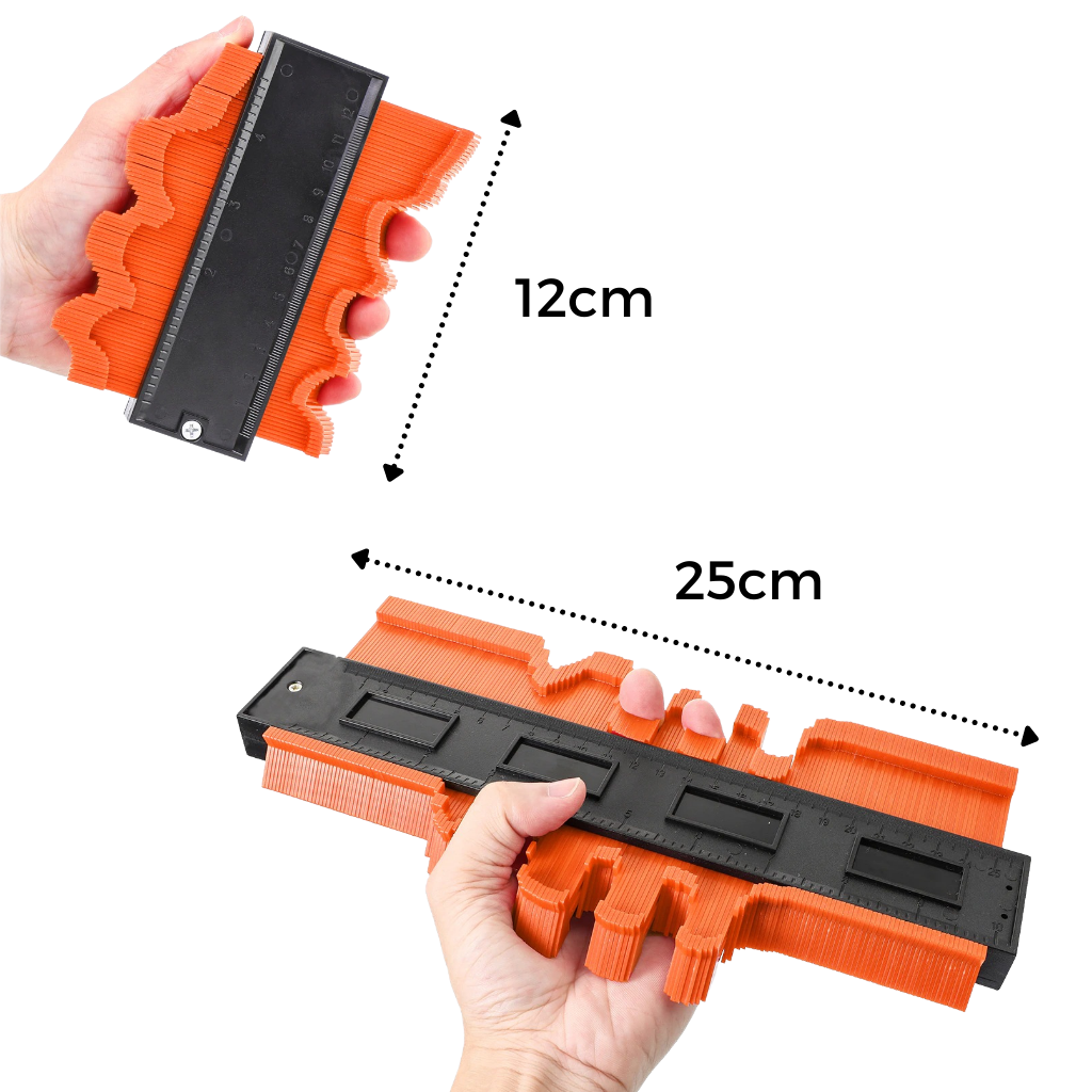 Contour gauge discount tool with lock