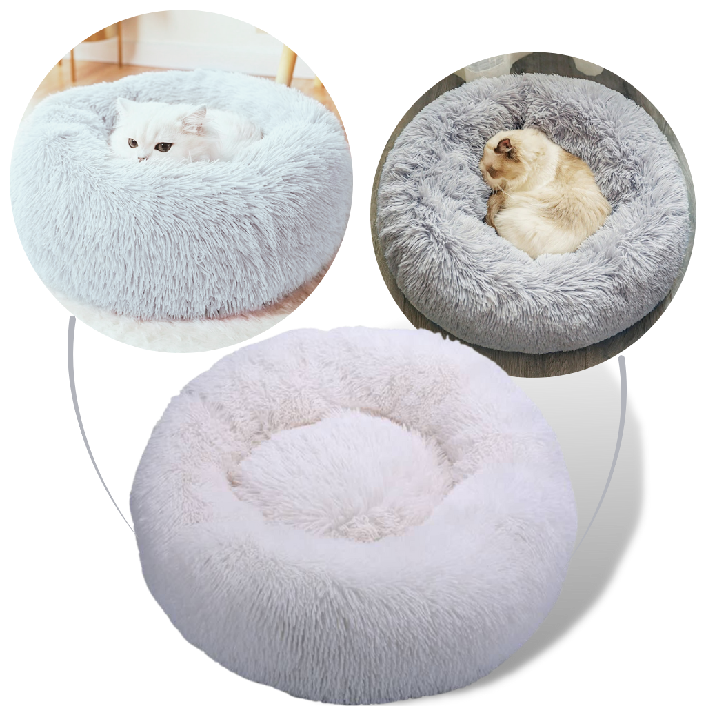 Fluffy Plush Donut Pet Bed