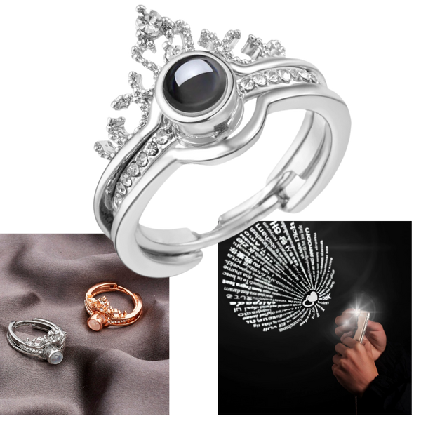 Ring that says i shop love you in different languages