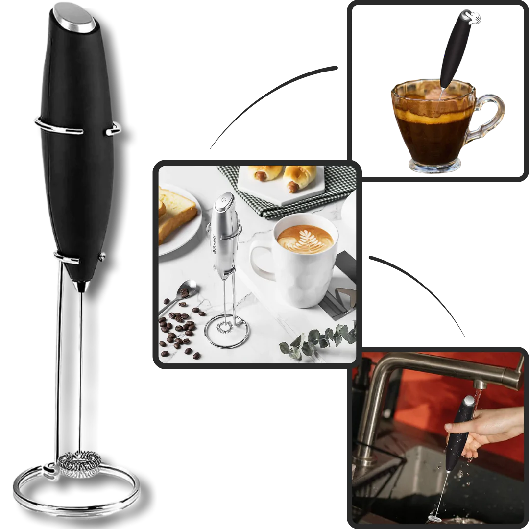 Electric Handheld Milk Frother with holder - Ozerty