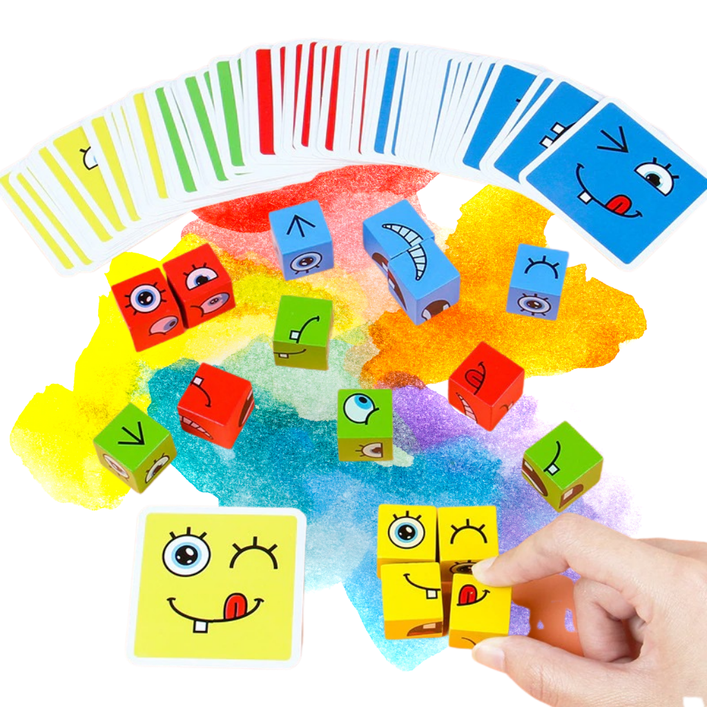 Montessori Magic Cube Emoji Game, educational toy, safe materials