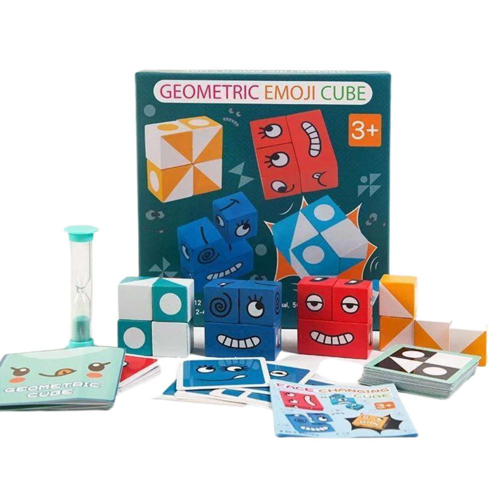 Montessori Magic Cube Emoji Game, educational toy, safe materials