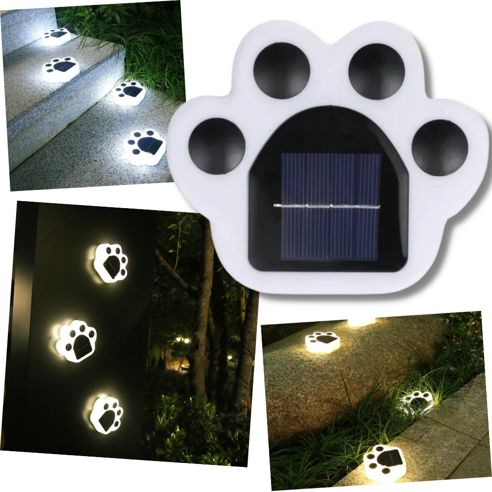 Solar-Powered Paw Print Pathway Light -