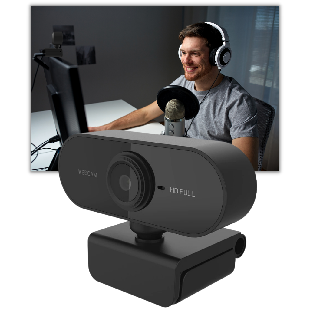 Rotating 1080p HD USB Webcam with Microphone