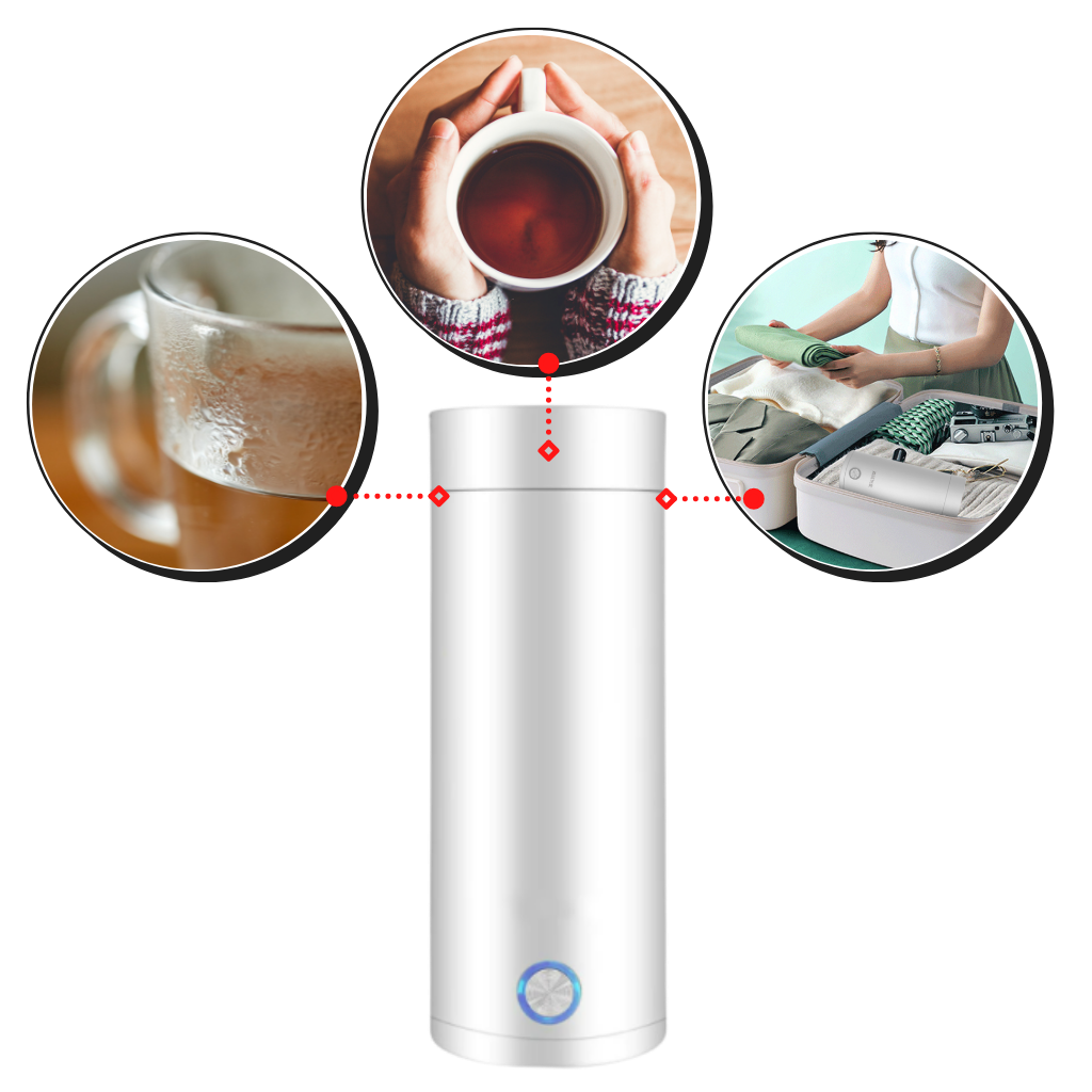 Small Portable Electric Kettle, Travel Mini Electric Tea Kettle, Personal  One Cup Hot Water Boiler, 3-in-1 Portable Water Boiler Kettle-300ml 
