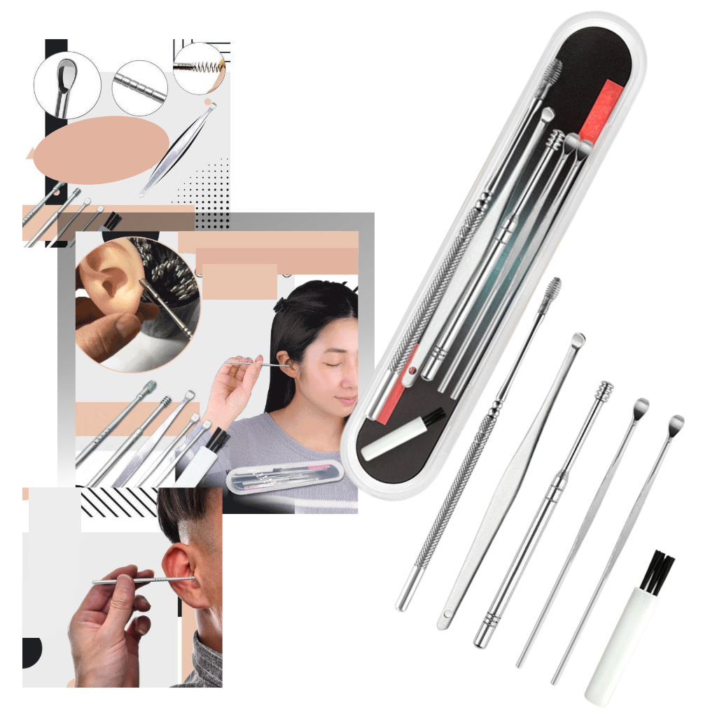 Stainless steel ear wax cleaner tool set - Ozerty