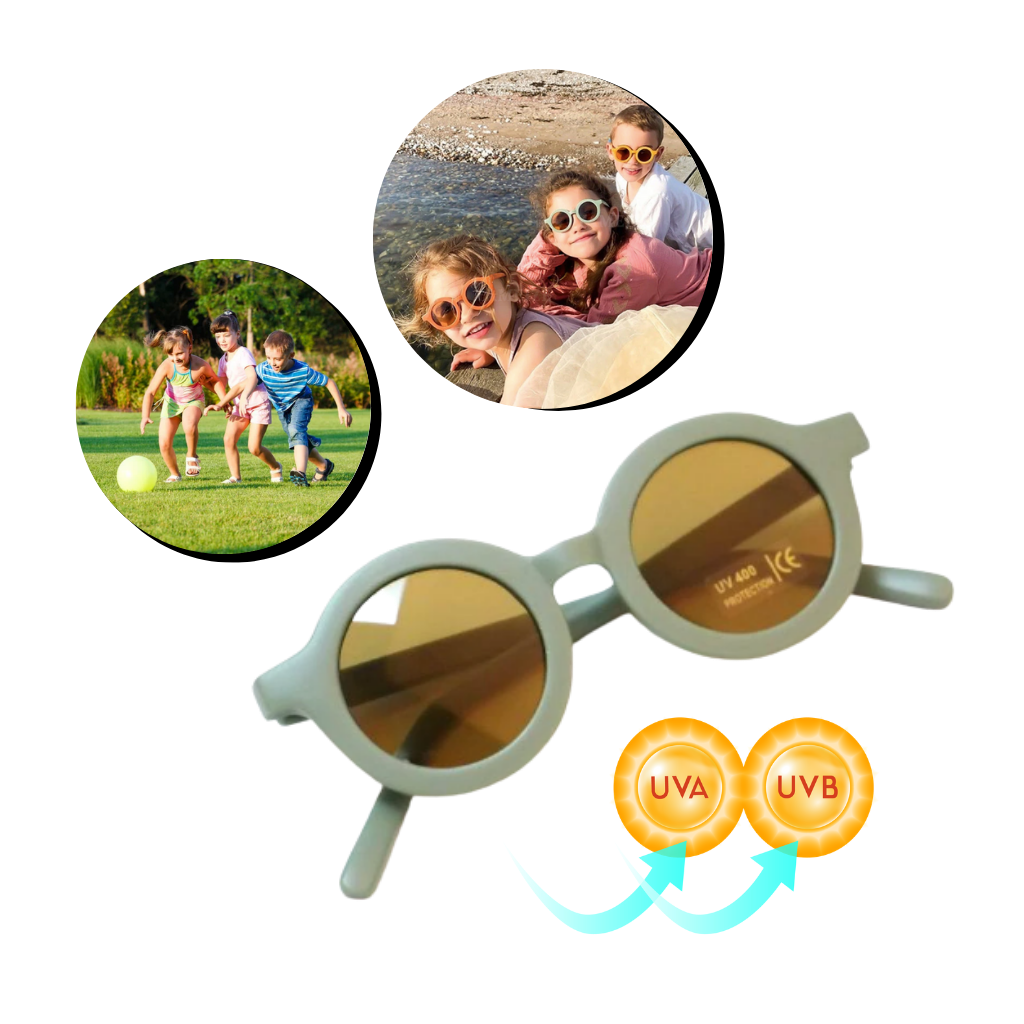 Vintage Round Kids Sunglasses for Ages 1 to 5 - Ozerty