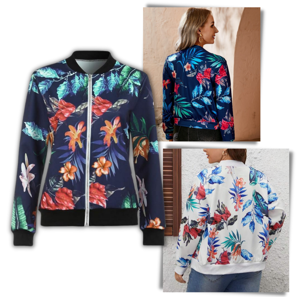 Floral print 2025 bomber jacket mens