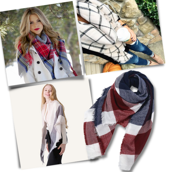Plaid cashmere scarf womens best sale