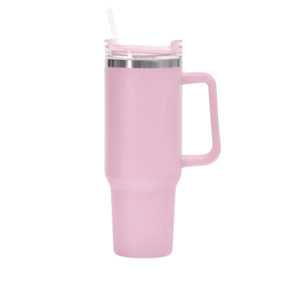 Tumbler Cup Car Large Capacity With Handle -Pink - Ozerty