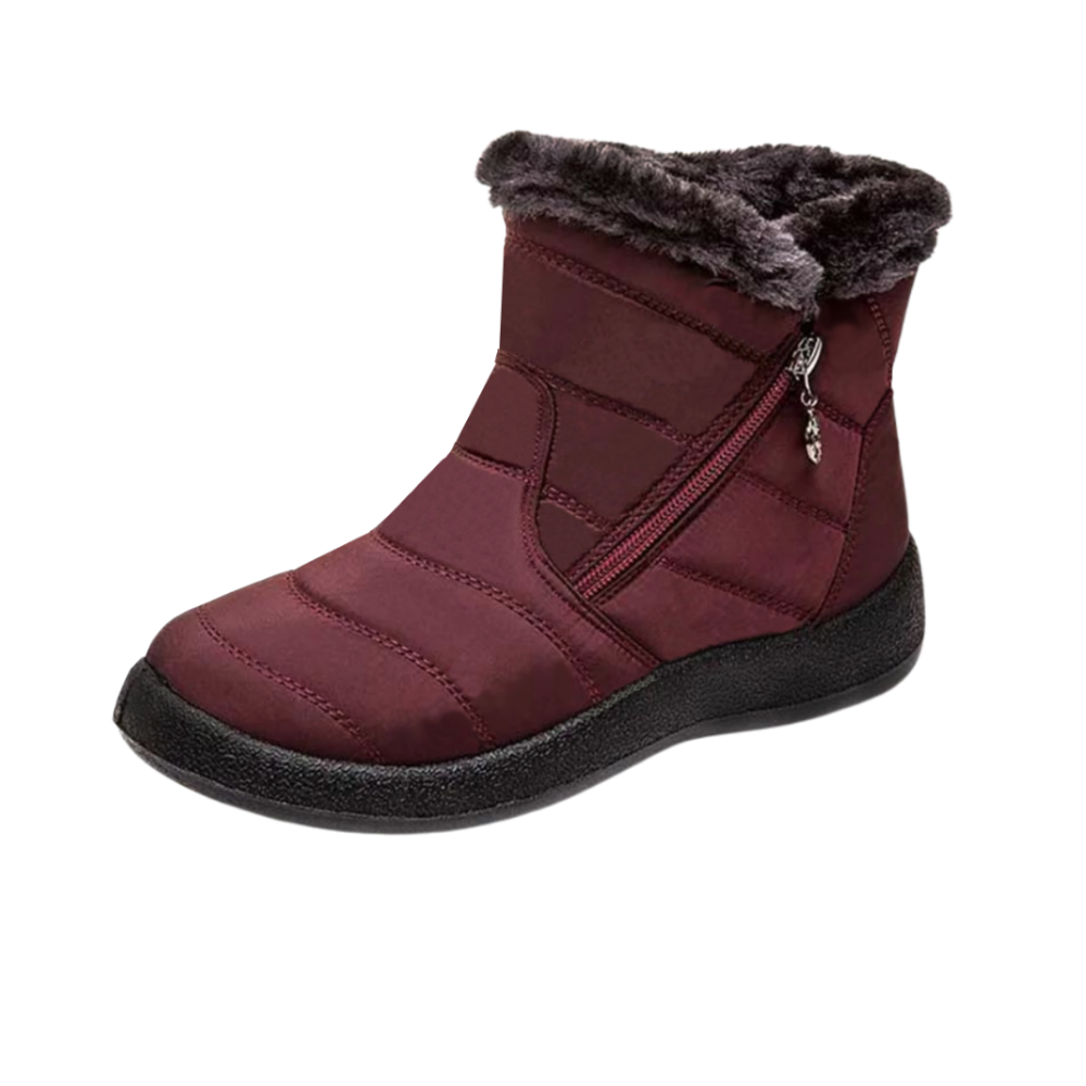 Women's Warm Waterproof Snow Boots -Wine Red - Ozerty